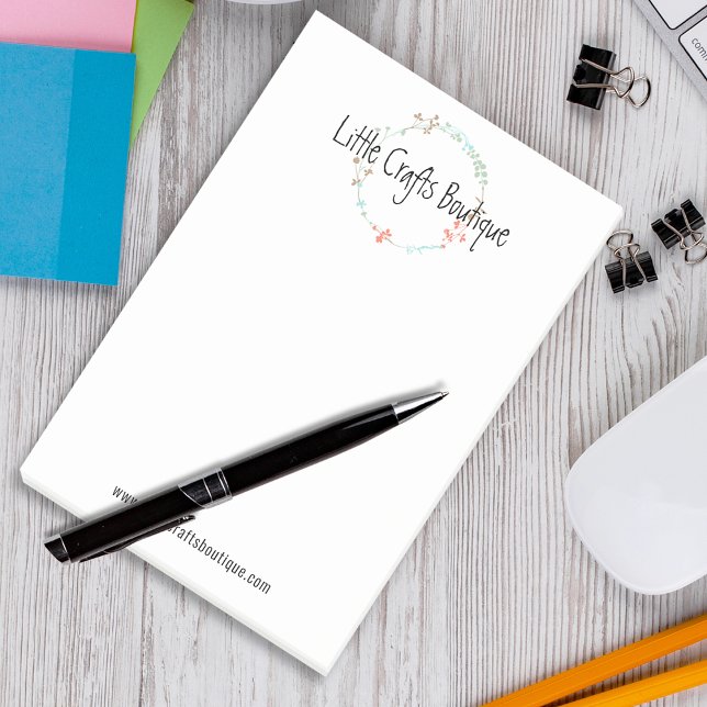 Bloco De Notas Rua de Arte da Linha Selvagem Elegante (Elegant Wildflower Line Art Wreath Post-it Notes)