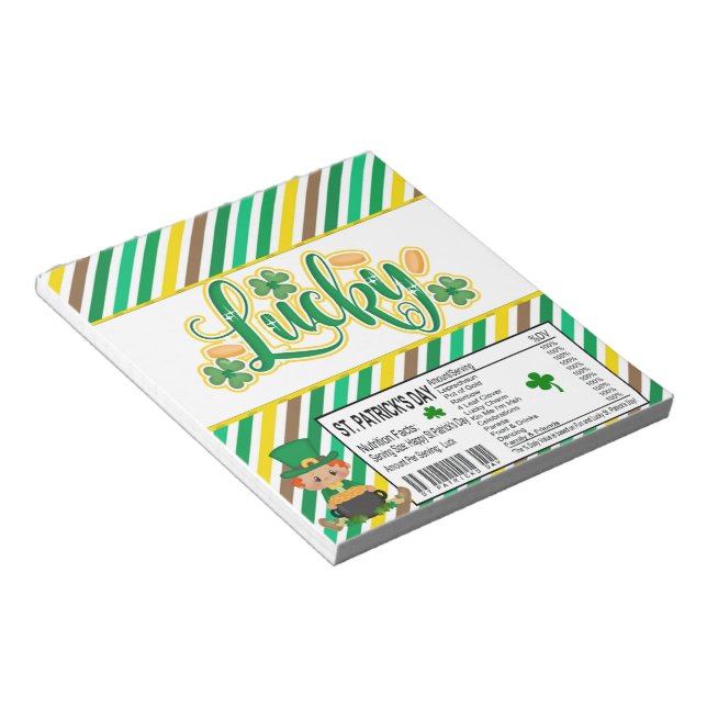 Bloco De Notas Rua. Patricks Day Candy Bar Wrapper Favoritos para (Inclinado)