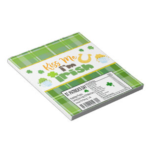Bloco De Notas Rua. Patricks Day Candy Bar Wrapper Favoritos para
