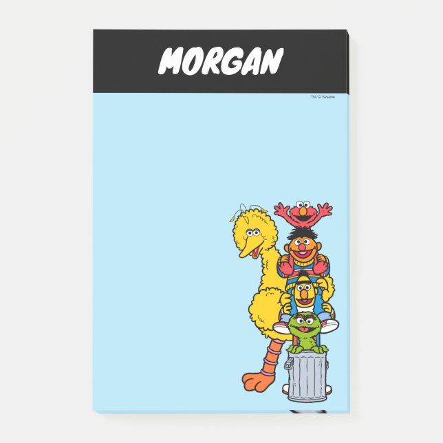 Bloco De Notas Rua Sésamo | Adicione seu nome (Frente)