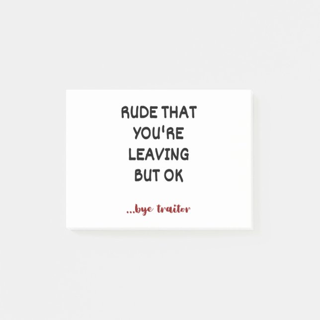 Bloco De Notas Rude que você está saindo, mas está bem (Frente)