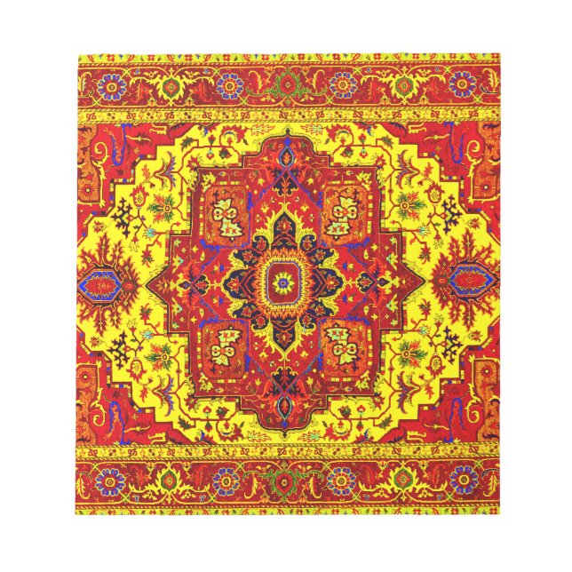 Bloco De Notas RUG PERSA - Vermelho e Amarelo (Frente)