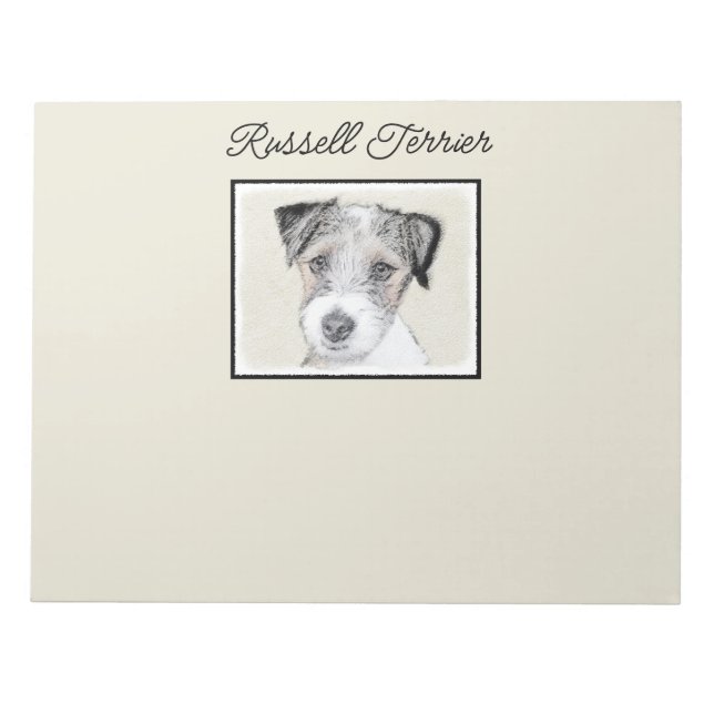 Bloco De Notas Russell Terrier Rough Painting - Arte Original de  (Frente)