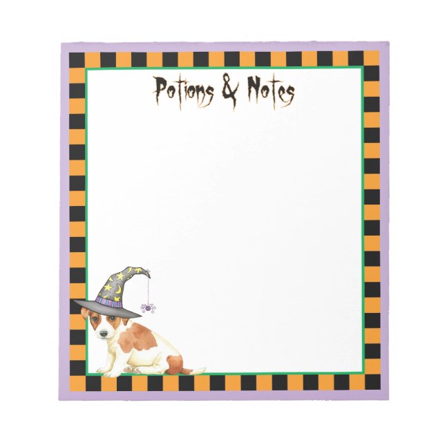 Bloco De Notas Russell Terrier Witch Notepad (Frente)