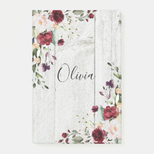 Bloco De Notas Russo Floral Rosa Esmagada e Brilhante
