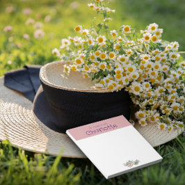 Bloco De Notas Rustic Country Floral Daisy — Cor-de-água rosa