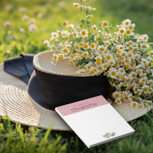 Bloco De Notas Rustic Country Floral Daisy — Cor-de-água rosa