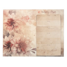 Rustic Vintage Floral Weekly Planner