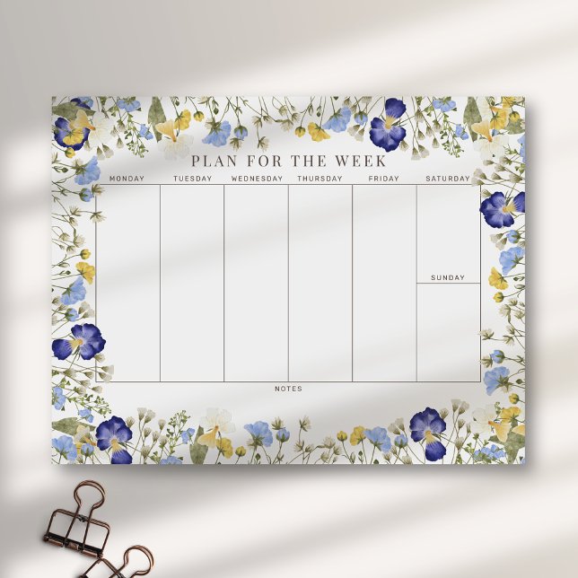 Bloco De Notas Rustic Wildflower Tearawy Weekly Planner (Criador carregado)