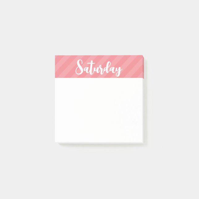 Bloco De Notas Sábado - Rosa - Dias da Semana - Postar Notas (Frente)