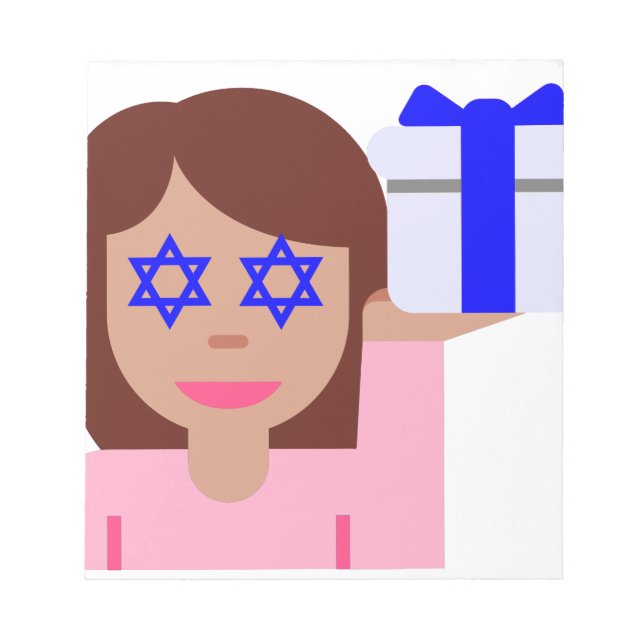 Bloco De Notas sacudir de cabelo chanukkah emoji (Frente)