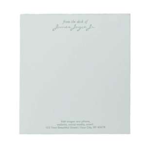 Bloco De Notas Sage Elegante Escrito à Mão Estiloso Da Mesa De
