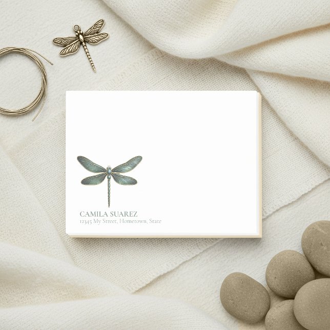 Bloco De Notas Sage Verde Dragonfly Caprichoso ID1310 (Criador carregado)