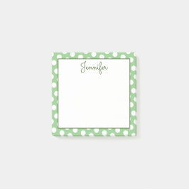 Bloco De Notas Sage Verde e Branco Personalizados com Pontos