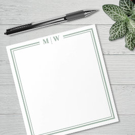 Bloco De Notas Sage Verde Monograma
