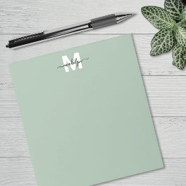 Bloco De Notas Sage Verde Monograma