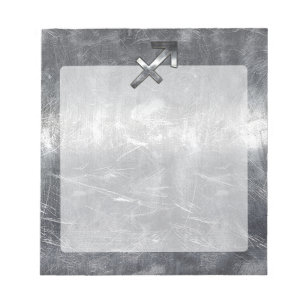 Bloco De Notas Sagitário Zodiac Silver em Aço Vestido