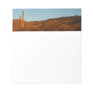 Bloco De Notas Saguaro Sunset I Arizona Desert Landscape