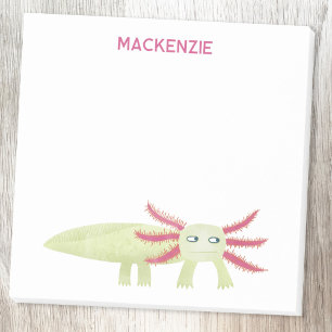 Bloco De Notas Salamandra Axolote Personalizada Diversão Nome Cus