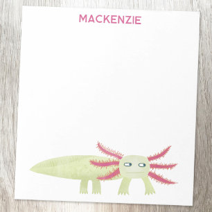 Bloco De Notas Salamandra Axolote Personalizada Nome Divertido
