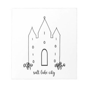 Bloco De Notas salão lago, cidade de utah templo simples moderno
