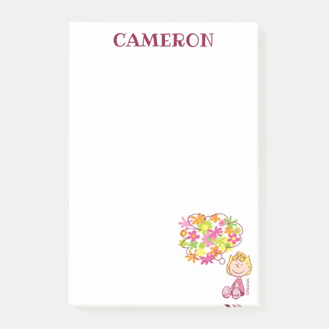 Bloco De Notas Sally Pensando em Flores (Frente)