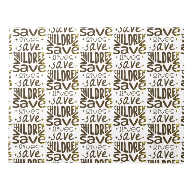 Bloco De Notas Salvar Filhos, Salvar Vidas (Frente)