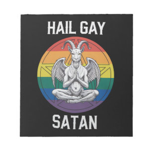Bloco De Notas Salve Satanás Gay Cabra Gótico Engraçado LGBTQ