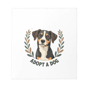 Bloco De Notas Salve Uma Vida Adote um Cachorro Ilustração Vintag