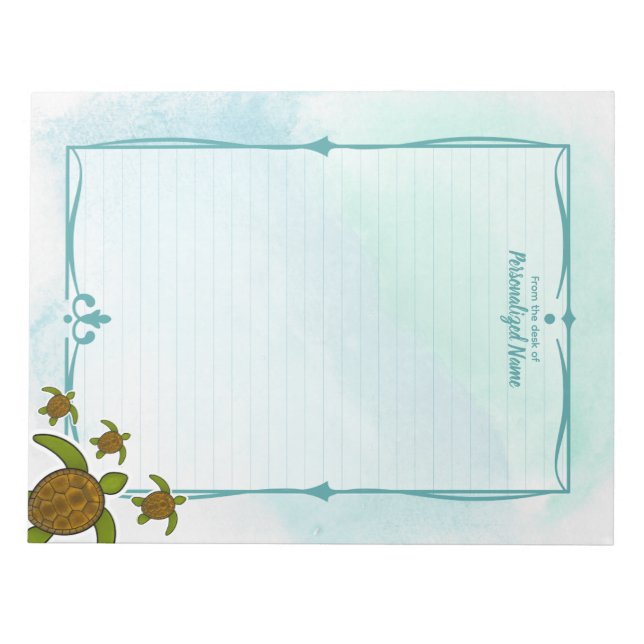 Bloco De Notas Sammy Sea Turtle Lined (Frente)