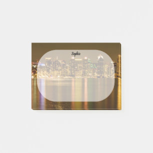 Bloco De Notas San Diego Skyline por Night Scene Foto Personaliza