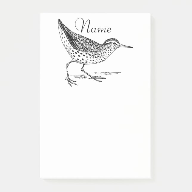 Bloco De Notas Sandpiper Shorebird Thunder_Cove (Frente)