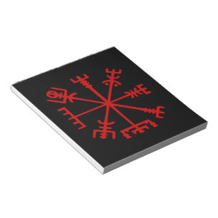Bloco De Notas Sangue Red Vegvísir (Viking Compass)