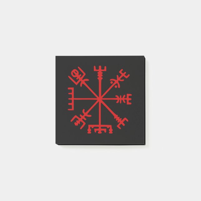 Bloco De Notas Sangue Red Vegvísir (Viking Compass) (Frente)