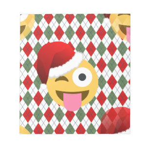 Bloco De Notas santa claus piscar os olhos emoji