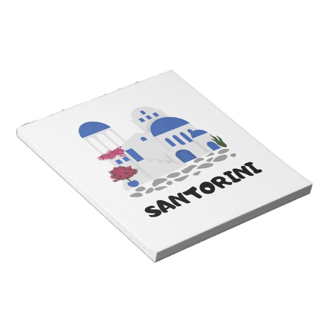 Bloco De Notas Santorini Grécia Vintage (Inclinado)