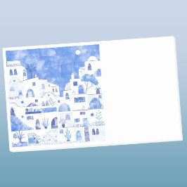 Bloco De Notas Santorini Grécia Watercolor