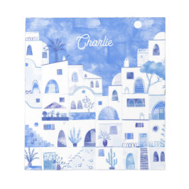 Bloco De Notas Santorini Watercolor Personalizado