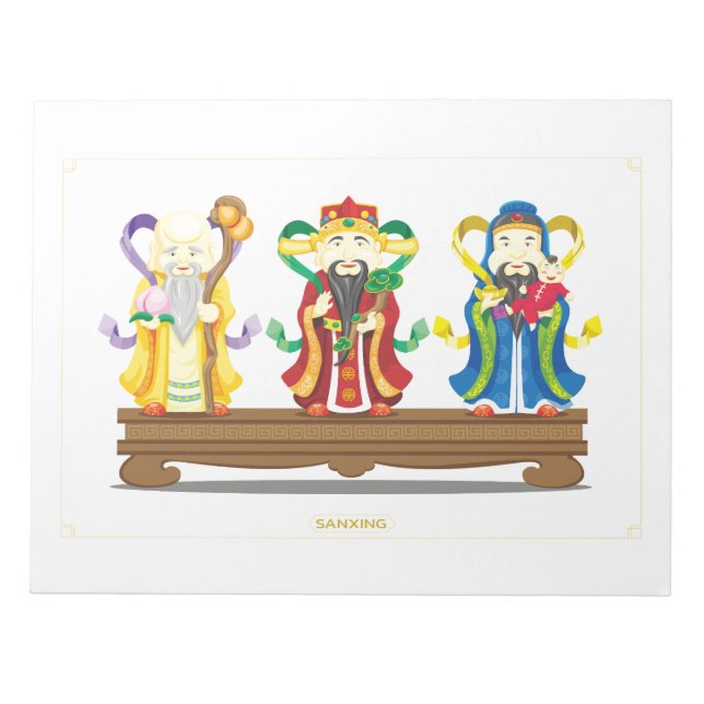 Bloco De Notas Sanxing Chinese Gods (Frente)