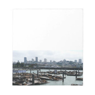 Bloco De Notas São Francisco e Pier 39 Sea Lions City Skyline