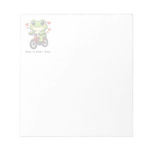 Bloco De Notas Sapo Ciclismo Fofo   Arte de Sapo Kawaii de Bicicl