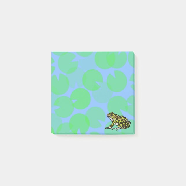Bloco De Notas Sapo com Notas Post-it de Folhas de Lótus (Frente)