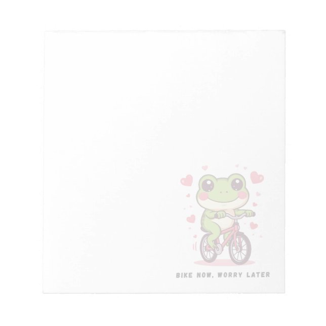 Bloco De Notas Sapo Fofo Andando de Bicicleta | Presente Divertid (Frente)