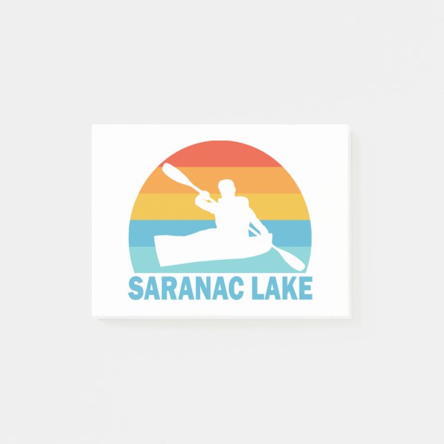 Bloco De Notas Saranac Lake Nova York Caiaque (Frente)