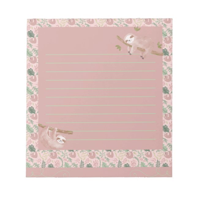 Bloco De Notas Sassy Sloth (Frente)