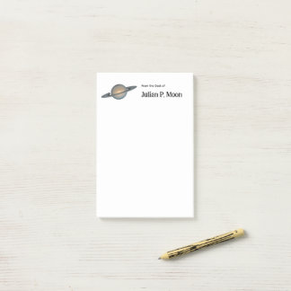 Bloco De Notas Saturn with Rings Outer Space Personalized