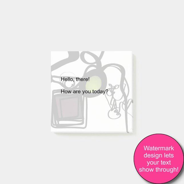 Bloco De Notas Saudações de Philydion: Abstrato Black & White (Criador carregado)