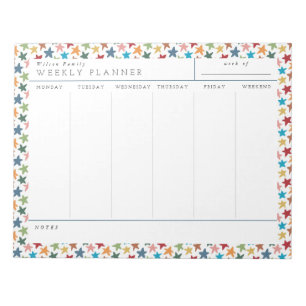Bloco De Notas Scattered Stars Family Weekly Planner Notepad