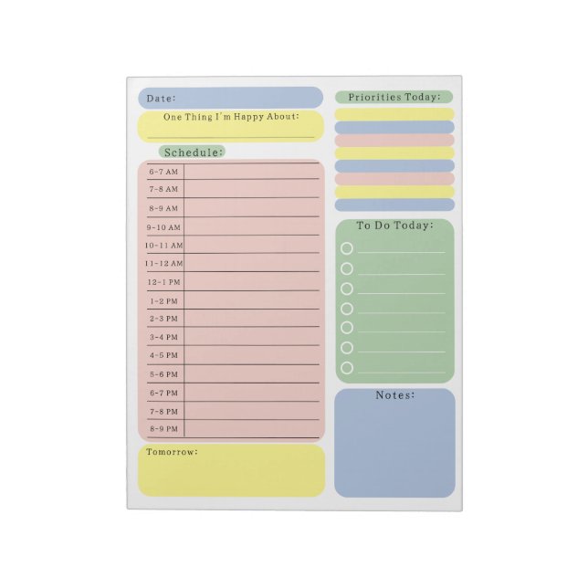 Bloco De Notas Schedule To Do Planner Checklist Organising Notes (Invertido)