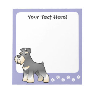 Bloco De Notas Schnauzer gigante/destandard/miniatura de desenho 